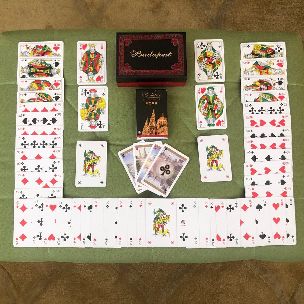 Collectible Budapest Souvenir Playing Cards In Decorative Wooden Display Box